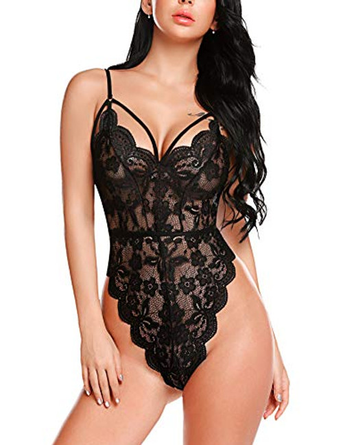 Avidlove Sexy Bodysuit Lingerie Lace Strappy Teddy One Piece Babydoll Avidlove Sexy Bodysuit Lingerie Lace Strappy Teddy One Piece Babydoll