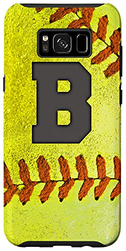 Galaxy S8 plus Softball Phone Case with letter B Softball Player Name Gift Case