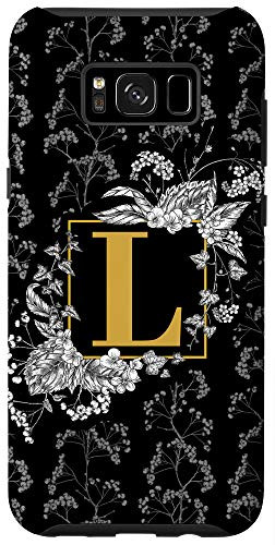 Galaxy S8 plus Letter L Initial Monogram Illustrated Floral Pattern Phone Case