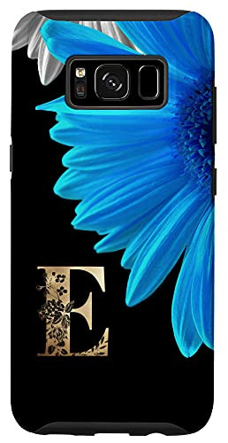 Galaxy S8 Initial E Monogram Blue Daisy Flower Phone Case