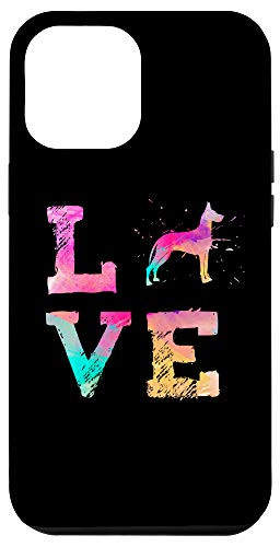 iPhone 12 Pro Max Colorful Great Dane 1 Dog Love-r for Dad and Mom Black Case