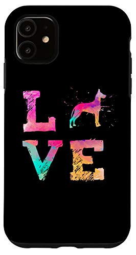 iPhone 11 Colorful Great Dane 1 Dog Love-r for Dad and Mom Black Case
