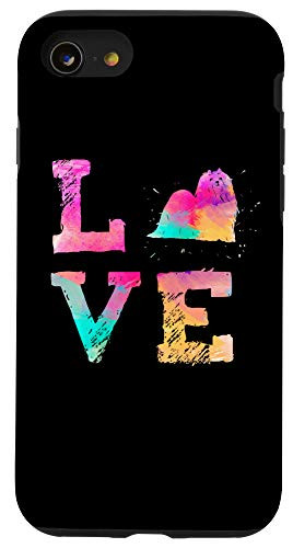 iPhone SE -2020- - 7 - 8 Colorful Maltese Dog Love-r for Dad and Mom Black Case