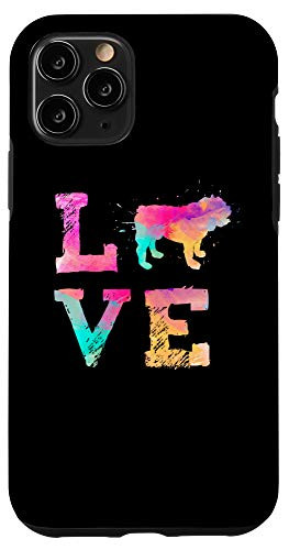 iPhone 11 Pro Colorful Bulldog Dog Love-r for Dad and Mom Black Case
