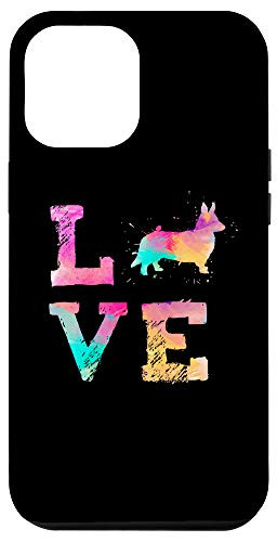 iPhone 12 Pro Max Colorful Cardigan Welsh Corgi Dog Love-r Dad Mom Black Case