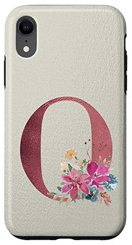 iPhone XR Initial O Monogram Illustrated Floral Watercolor Art Phone Case