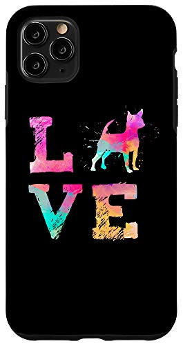 iPhone 11 Pro Max Colorful Chihuahua Dog Love-r for Dad and Mom Black Case