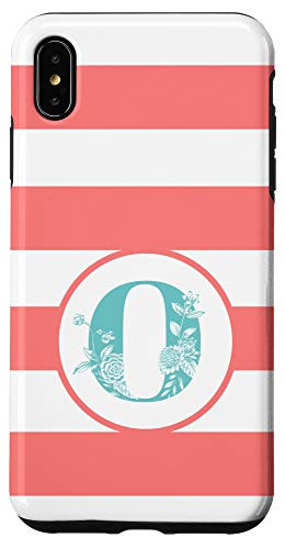 iPhone XS Max Letter O Initial Monogram Pink And White Stripes Phone Case