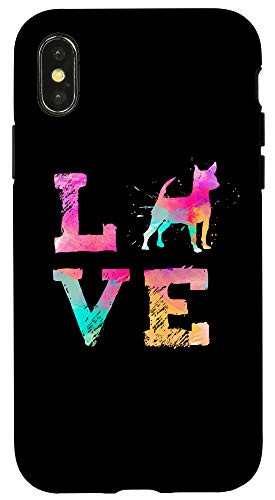 iPhone X-XS Colorful Chihuahua Dog Love-r for Dad and Mom Black Case