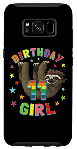 Galaxy S8 Girl 11th Birthday Sloth 11 Year Old B-day Party Kids Case