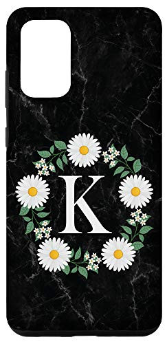 Galaxy S20 plus Initial Letter K Monogram Daisy Flower Personalized Gifts Case