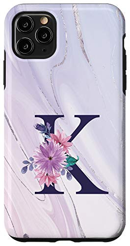 iPhone 11 Pro Max Purple Flower Initial Letter K Monogram Personalized Gifts Case