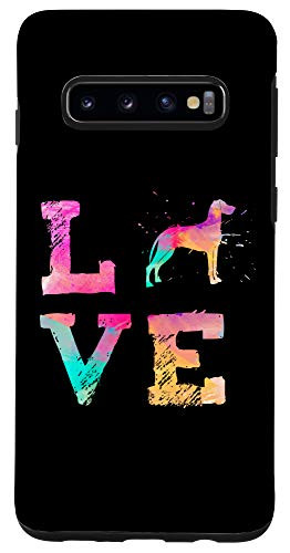 Galaxy S10 Colorful Great Dane 2 Dog Love-r for Dad and Mom Black Case