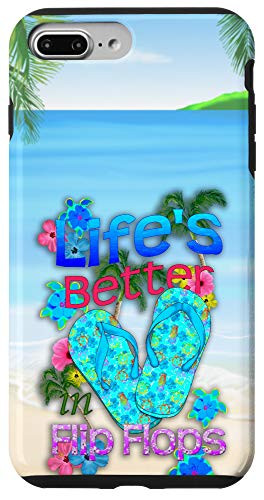 iPhone 7 Plus-8 Plus Funny Lifes Better In Flip Flops Case