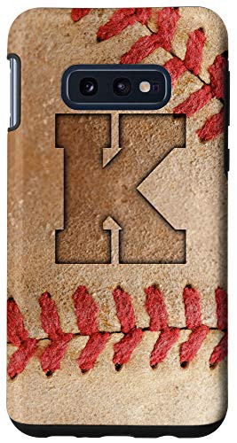 Galaxy S10e Baseball Phone Case with letter K Baseball Player Name Gift Case