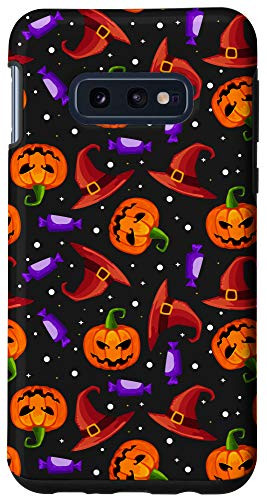Galaxy S10e Halloween Pattern Jack O'Lantern Pumpkin Witch Hat  and  Candy Case