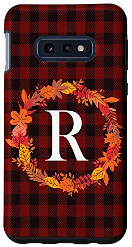 Galaxy S10e Buffalo Plaid Initial Letter R Monogram Personalized Gifts Case