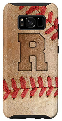 Galaxy S8 Baseball Phone Case with letter R Baseball Player Name Gift Case
