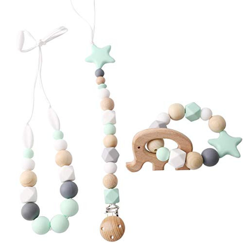 Biter teether Silicone Teething Necklace Nursing Bracelet Baby Teether Pacifier Clip Soother Chain Bpa Free Binky Holder