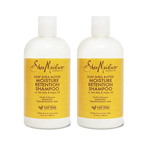 SheaMoisture Moisture Retention Shampoo for Dry Damaged or Transitioning Hair Raw Shea Butter Shampoo to Hydrate Hair 13 oz 2 Count