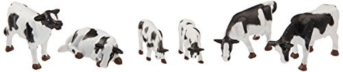 Bachmann Trains - FIGURES - COWS - BLACK  and  WHITE -6pcs-pk- - O Scale