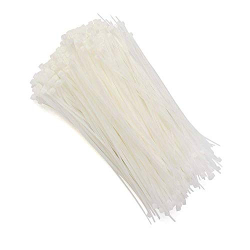 Rannb Cable Zip Ties Self locking White Nylon Cable Ties 300mm/11.8" Length 3.6mm/0.14" Width - Pack of 250