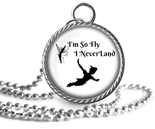 I'm So Fly I Neverland Necklace Peter Pan Image Pendant Key Chain Handmade