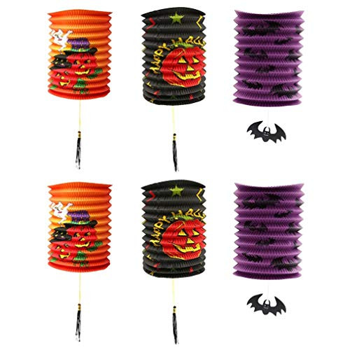NUOBESTY 6Pcs Halloween Paper Lanterns Jack-o-Lantern Pumpkin Lantern Halloween Party Hanging Decors Supplies NUOBESTY 6Pcs Halloween Paper Lanterns Jack-o-Lantern Pumpkin Lantern Halloween Party Hanging Decors Supplies