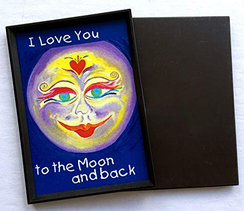 I love you to the moon and back 2x3 magnet - Heartful Art by Raphaella Vaisseau