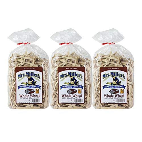 Mrs. Miller's Homemade Noodles Whole Wheat All Natural and Cholesterol Free 14 OZ -Pack of 3- Mrs. Miller's Homemade Noodles Whole Wheat All Natural and Cholesterol Free 14 OZ -Pack of 3-