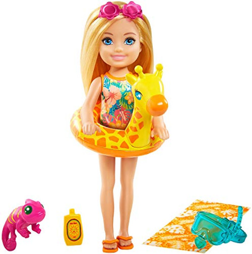 Barbie and Chelsea The Lost Birthday Playset with Chelsea Doll -Blonde 6-in- Jungle Pet Floatie and Accessories Gift for 3 to 7 Year Olds