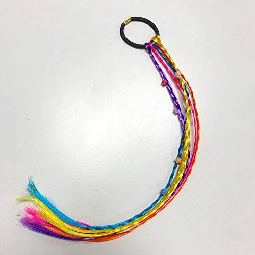Simple Kid Elastic Hair Band Rubber Band Hair Accessories Kids Wig Headband Girls Twist Braid Rope Headdress Child Gift -Color - 17-
