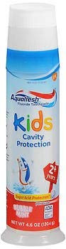 Aquafresh Kids Fluoride Toothpaste Bubble Mint Pump - 4.6 oz Pack of 3