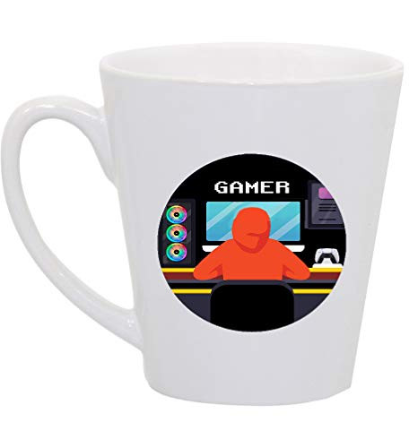 Gamer 12 Ounce Latte Ceramic Coffee Mug Tea Cup by M and R