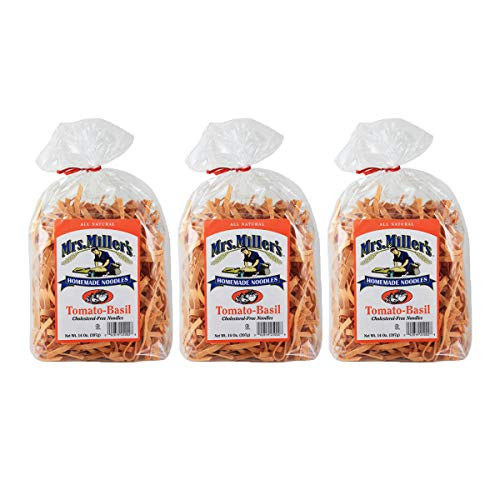 Mrs. Miller's Homemade Noodles Tomato-Basil Cholesterol Free 14 OZ -Pack of 3- Mrs. Miller's Homemade Noodles Tomato-Basil Cholesterol Free 14 OZ -Pack of 3-