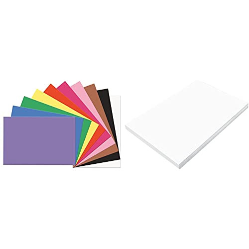 SunWorks Construction Paper 10 Assorted Colors 12" x 18" 100 Sheets  and  SunWorks Construction Paper Bright White 12" x 18" 100 Sheets