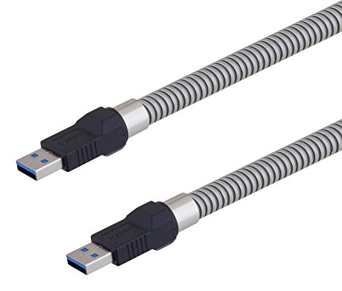 L-COM U3A00001-05M USB Cable Metal Armored USB Type A Plug USB Type A Plug 0.5 m 1.6 ft USB 3.0 Metallic
