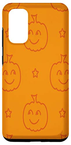 Galaxy S20 Cute Orange Pumpkin Jack O Lantern Pattern Halloween Themed Case
