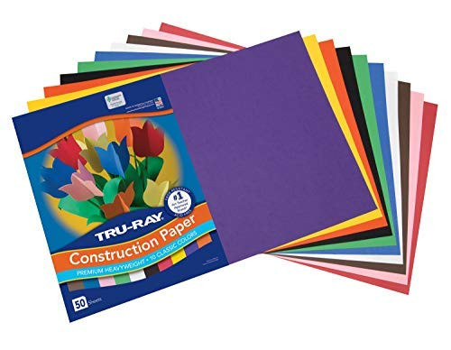 PAC103063-Pacon 103063 - Tru-Ray Construction Paper 76 lbs 12 x 18 Assorted 50 Sheets-Pack