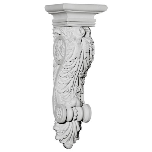 Ekena Millwork COR05X04X15AC 5 3/8-Inch W x 4 1/8-Inch D x 15 1/2-Inch H Acanthus Ribbon Corbel