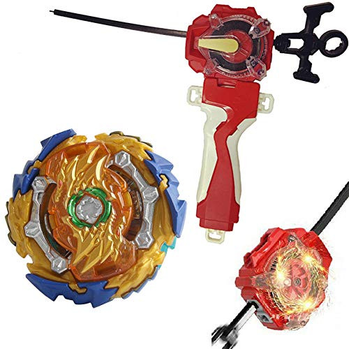 Beys Burst Booster GT B-139 Wizard Fafnir Rt Rs Starter with Battling Battle String LR -Left  and  Right Turning- Launcher Sparking and Launcher Grip Set-Red-