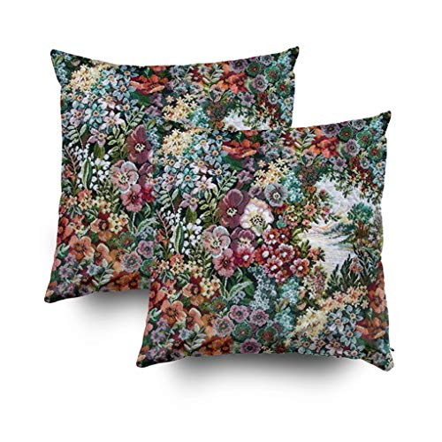 Shorping Christmas Zippered Pillow Covers Pillowcases 18x18Inch 2 Pack Tapestry Decorative Throw Pillow Cover Pillow Cases Cushion Cover for Home Sofa Bedding
