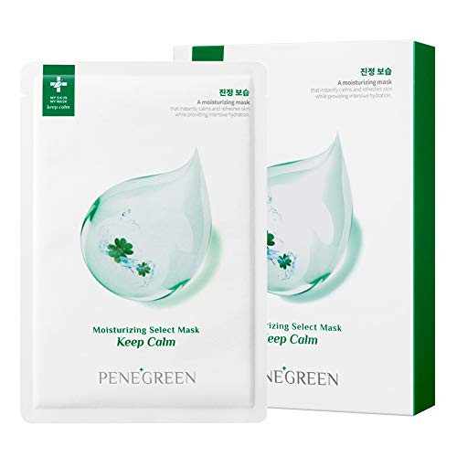 Sheet Facial Mask by PENEGREEN Face Mask Korean - Calming and Moisturizing Formula for Irritated Skin Original K-Beauty Skin Care -Keep Calm- x 10 sheets Sheet Facial Mask by PENEGREEN Face Mask Korean - Calming and Moisturizing Formula for Irritated Skin Original K-Beauty Skin Care -Keep Calm- x 10 sheets