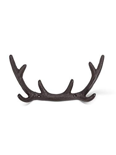 Abbott Collection 27-IRONAGE-429 Sm Dbl Antler Wall Hook-Brn-11"W Brown