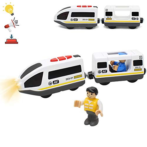 Lebze Battery Operated Train for Wooden Tracks -Magnetic Connection- - Toy Trains Set for Kids Toddler Boys Girls Ages 3-4 Fits Thomas Brio Wooden Train and Tracks - Powerful Engine Bullet Train Set Lebze Battery Operated Train for Wooden Tracks -Magnetic Connection- - Toy Trains Set for Kids Toddler Boys Girls Ages 3-4 Fits Thomas Brio Wooden Train and Tracks - Powerful Engine Bullet Train Set