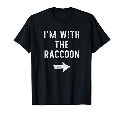 I'm With The Raccoon Costume Halloween Matching Couple T-Shirt