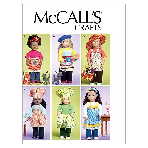 McCall Patterns M6451 18" -46cm- Doll Clothes Bag Towel and Cat One Size Only