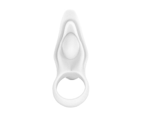M.E.R.A. Silicone Vibrating Penis Cock Rings and Clitoral Stimulator Power Stamina Clit Cock Ring -White-