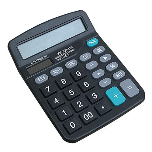 Amon Calculator Electronic Calculator with 12 Digit Large Display Solar Battery LCD Display Office Calculator