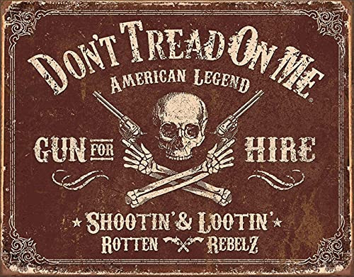 Don't Tread On Me - Gun for Hire Tin Sign 12" W x 16" H-DTOM - Gun for Hire